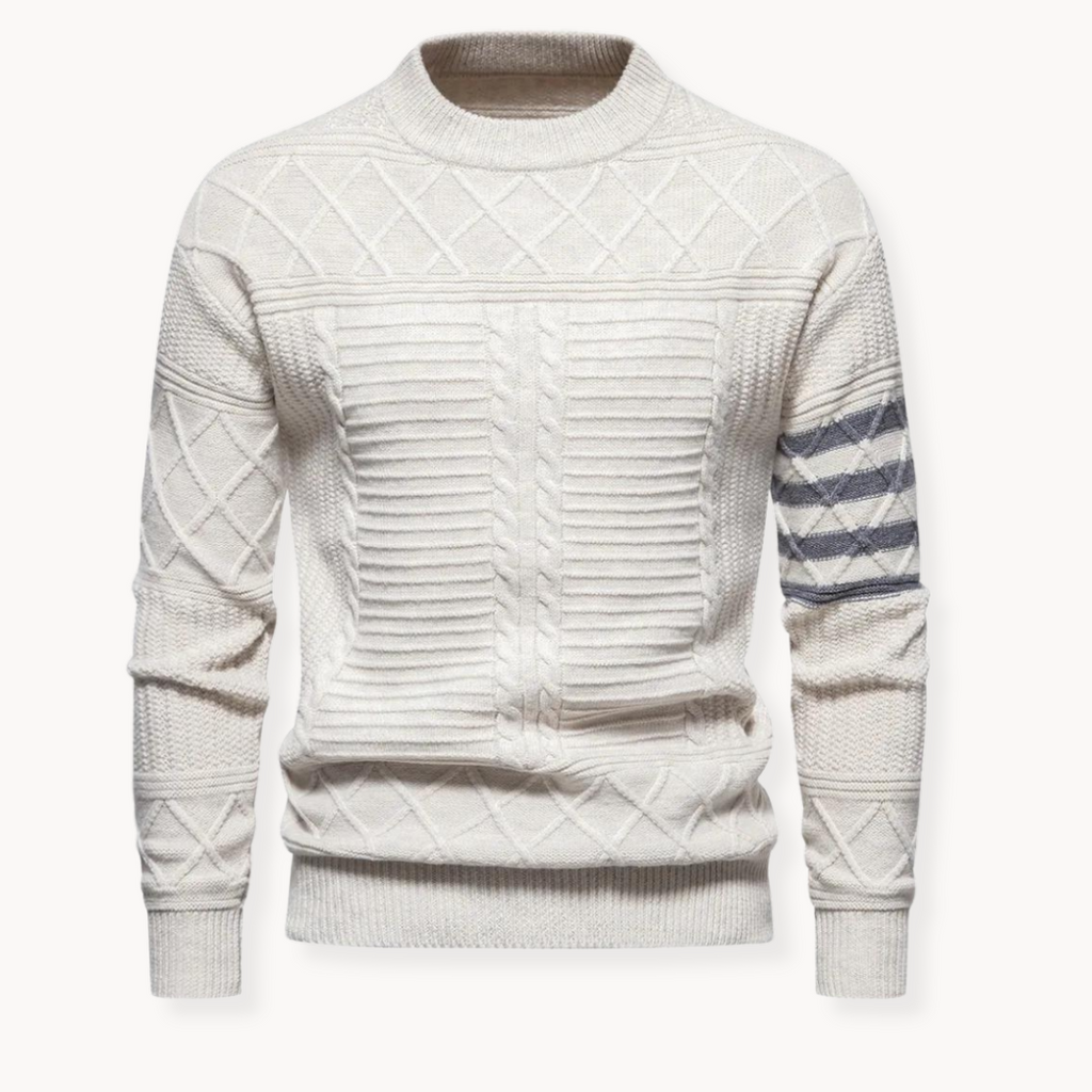 Men's Cable Knit Crewneck Jumper | Lev