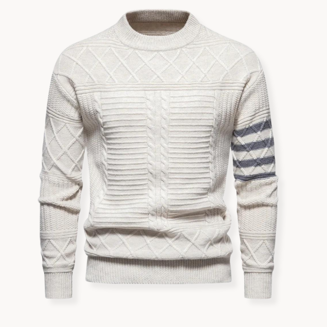 Men's Cable Knit Crewneck Jumper | Lev