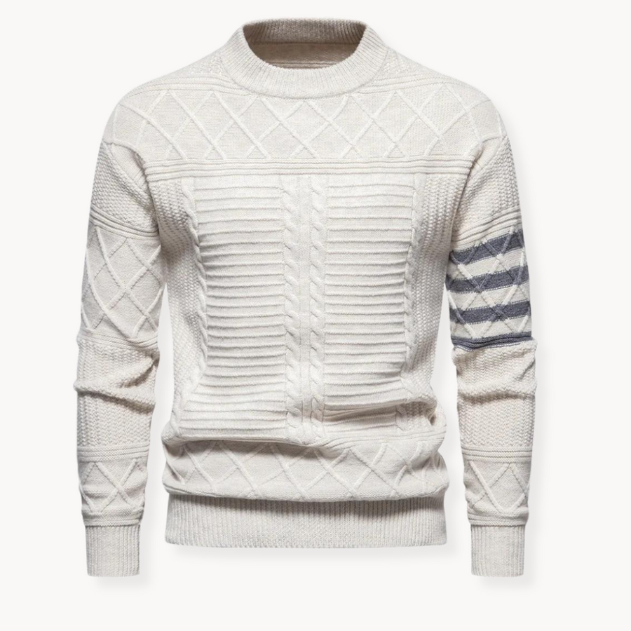 Men's Cable Knit Crewneck Jumper | Lev