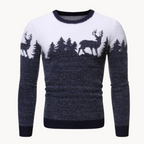 Men's Elk Motif Christmas Jumper | Knitted Elk