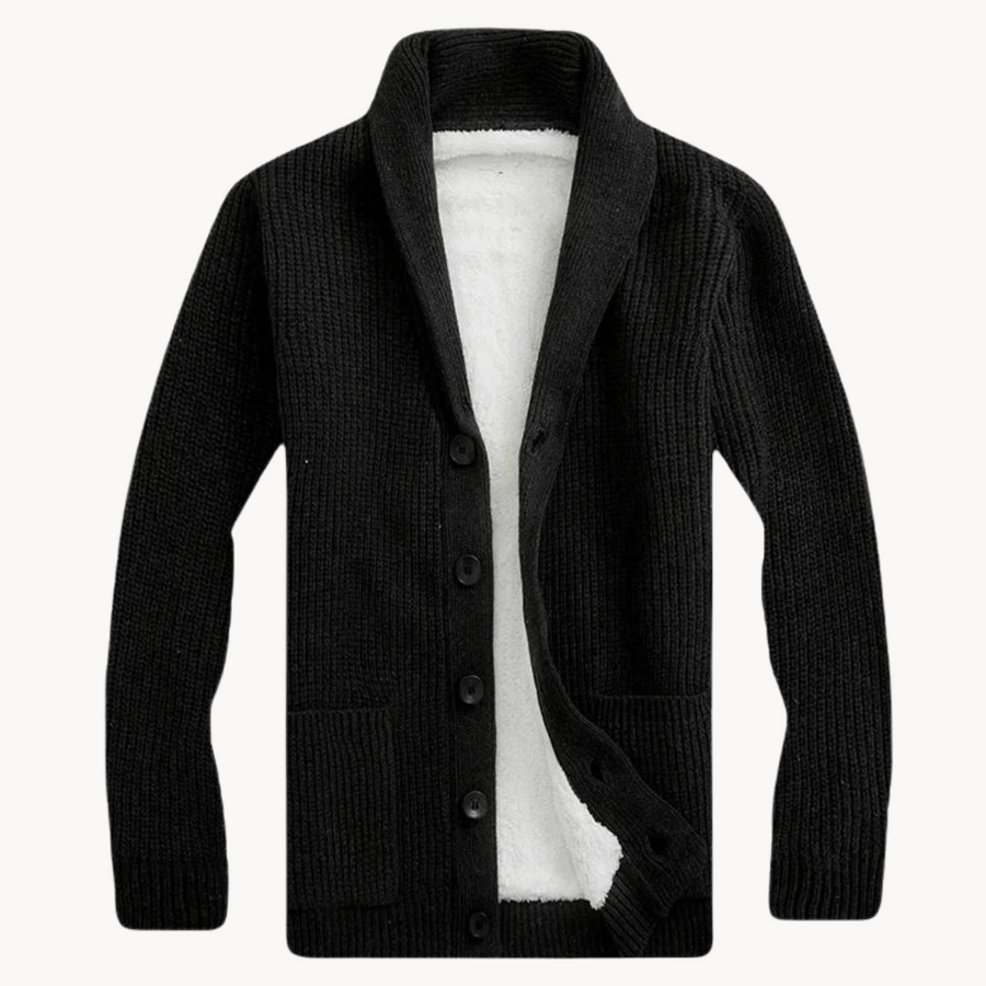 Men's Fleece Shawl Collar Cardigan | Cozy