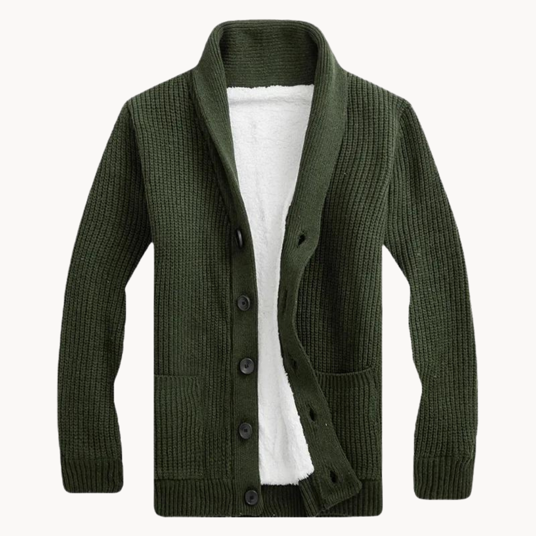 Men's Fleece Shawl Collar Cardigan | Cozy