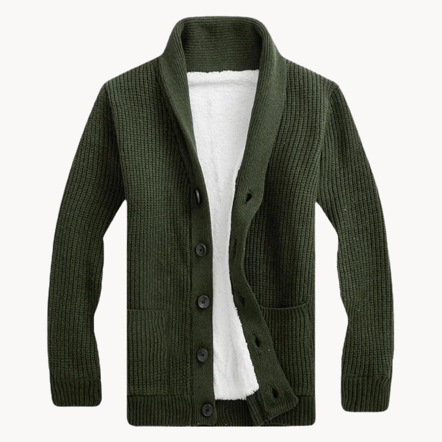 Men's Fleece Shawl Collar Cardigan | Cozy