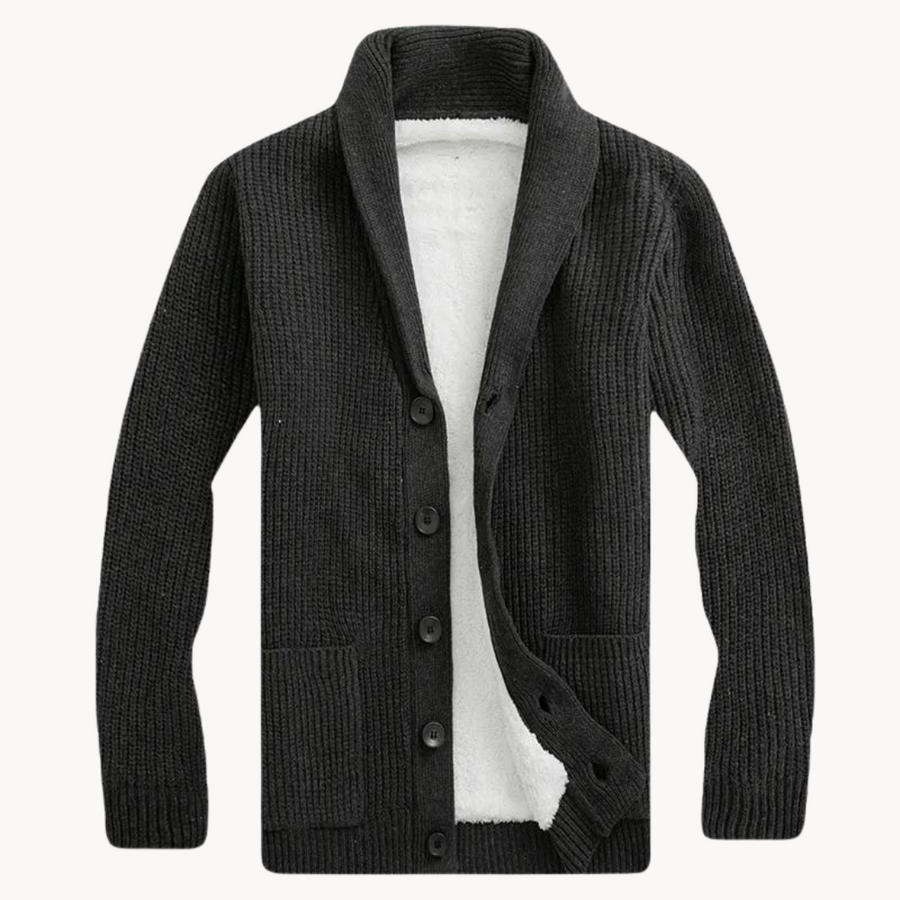 Men's Fleece Shawl Collar Cardigan | Cozy