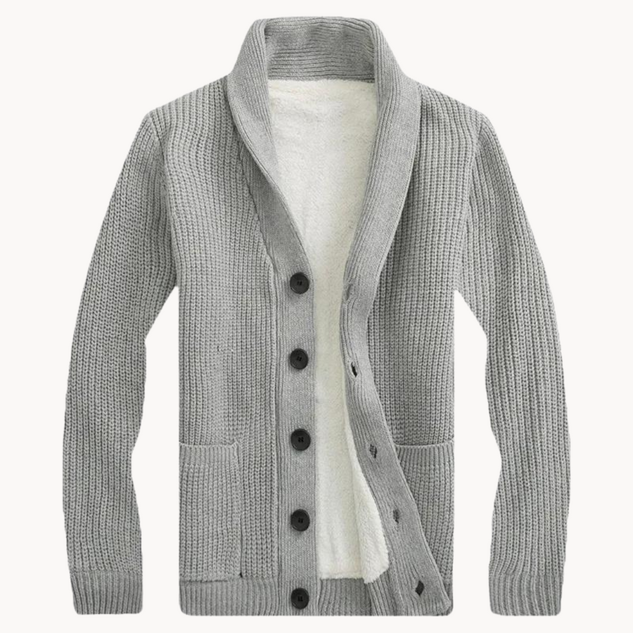 Men's Fleece Shawl Collar Cardigan | Cozy
