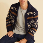 Men's Vintage Print Zip Pullover Jumper | Rivertown