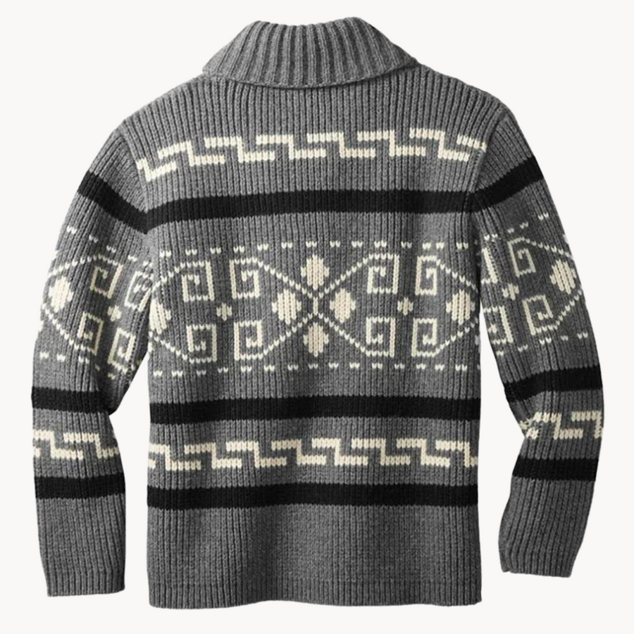 Men's Vintage Print Zip Pullover Jumper | Rivertown