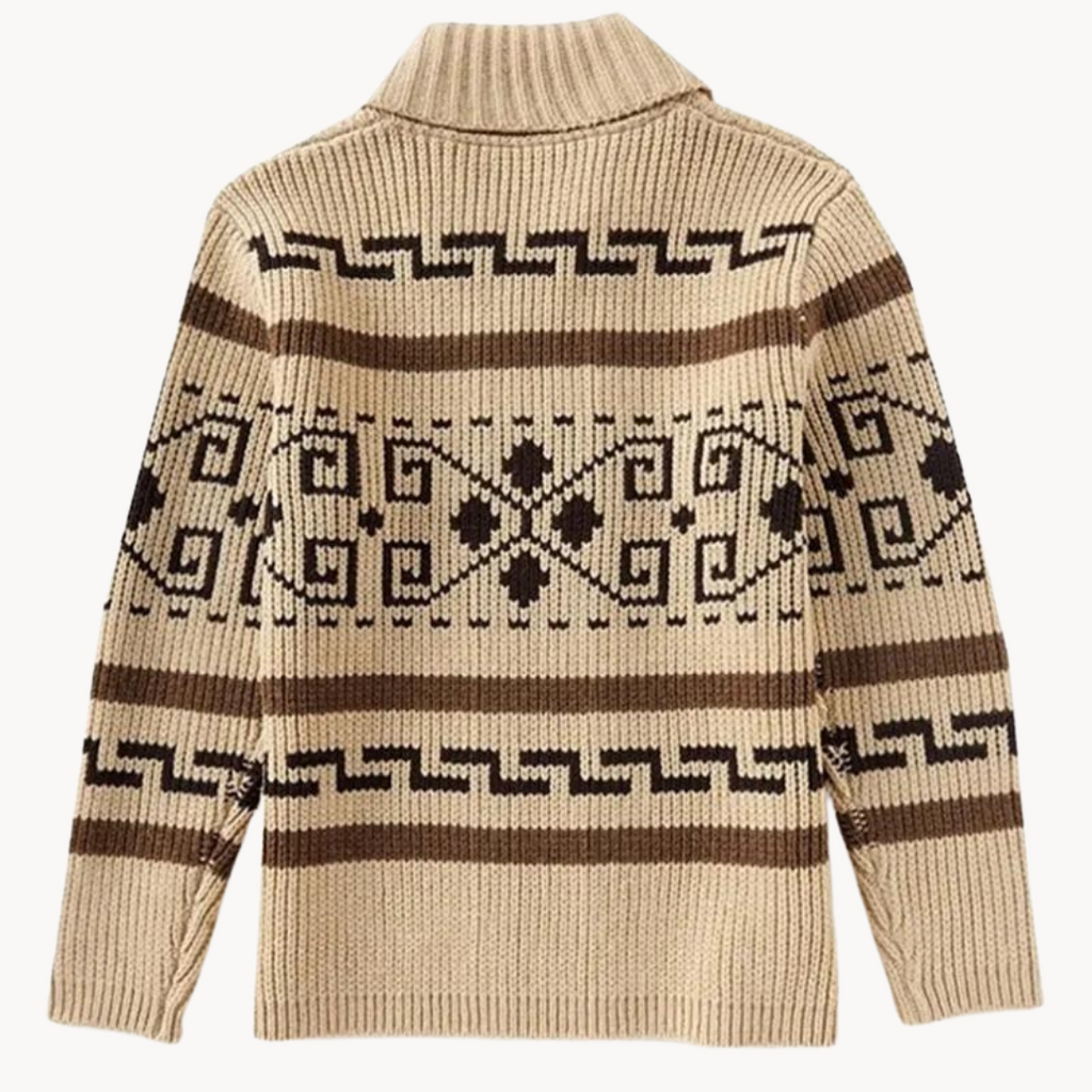 Men's Vintage Print Zip Pullover Jumper | Rivertown