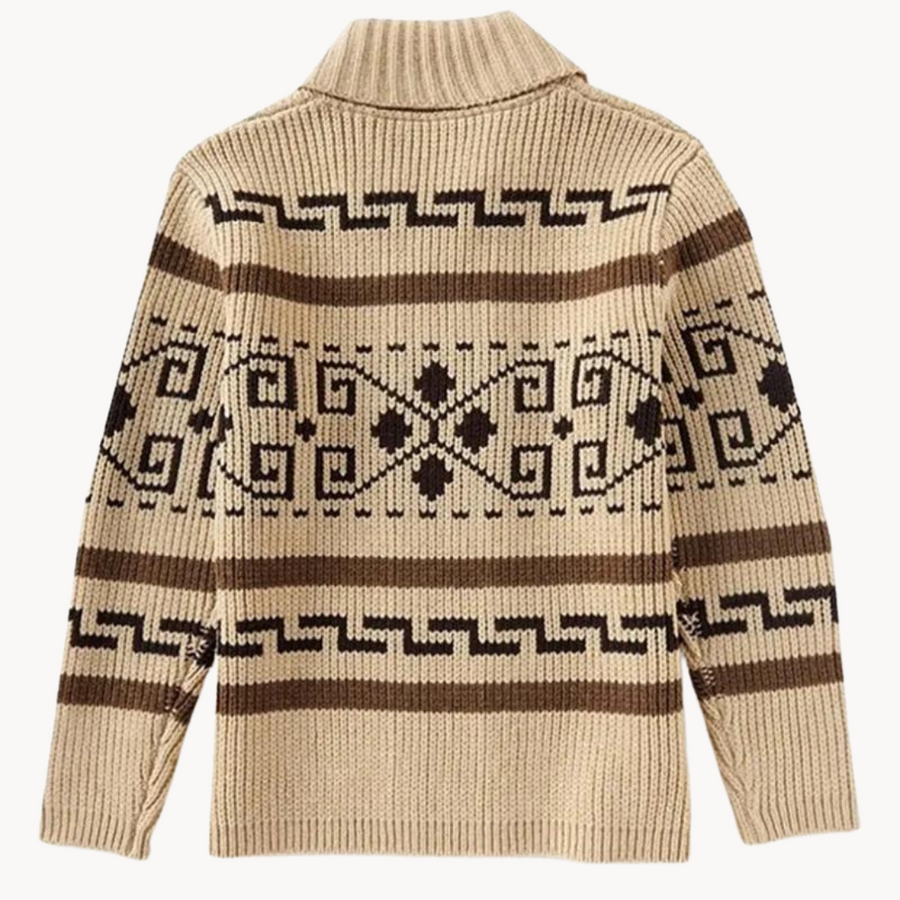 Men's Vintage Print Zip Pullover Jumper | Rivertown