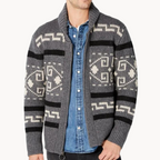 Men's Vintage Print Zip Pullover Jumper | Rivertown