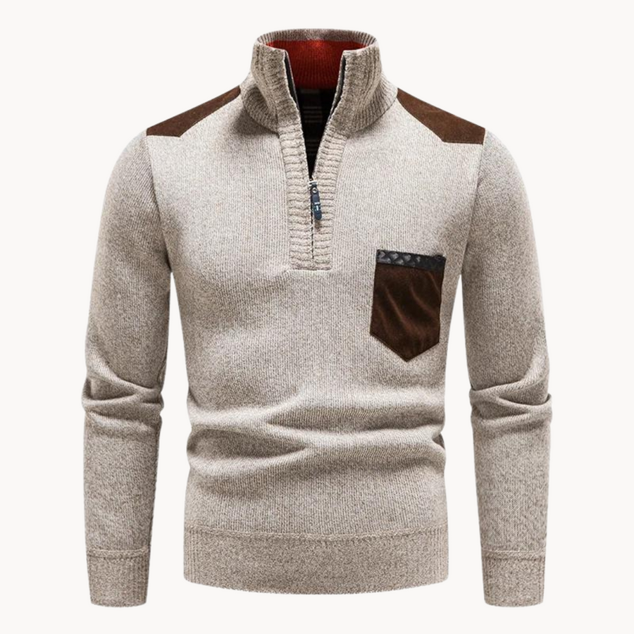 Men's Shoulder Patch Knit Jumper | Highland