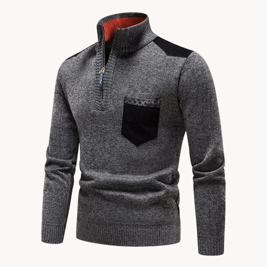 Men's Shoulder Patch Knit Jumper | Highland