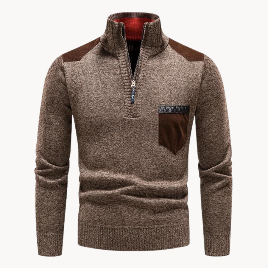 Men's Shoulder Patch Knit Jumper | Highland