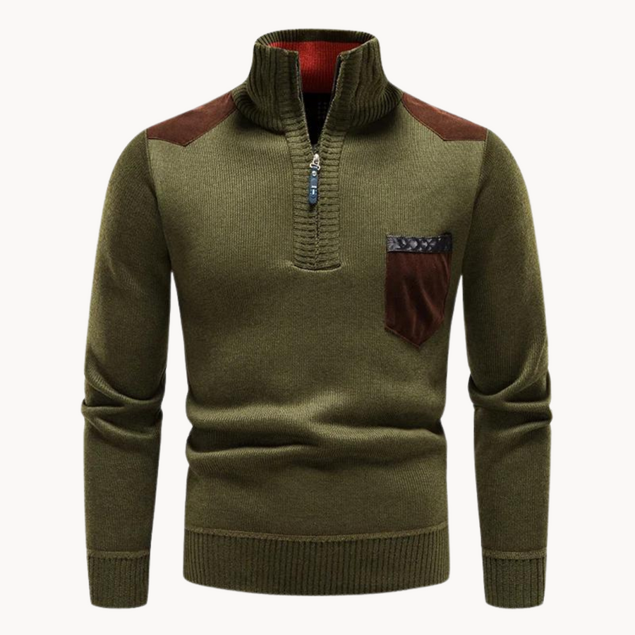 Men's Shoulder Patch Knit Jumper | Highland