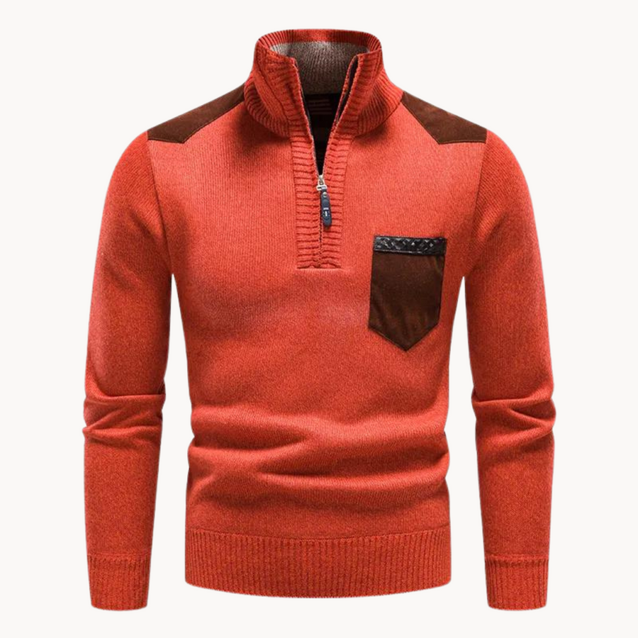 Men's Shoulder Patch Knit Jumper | Highland