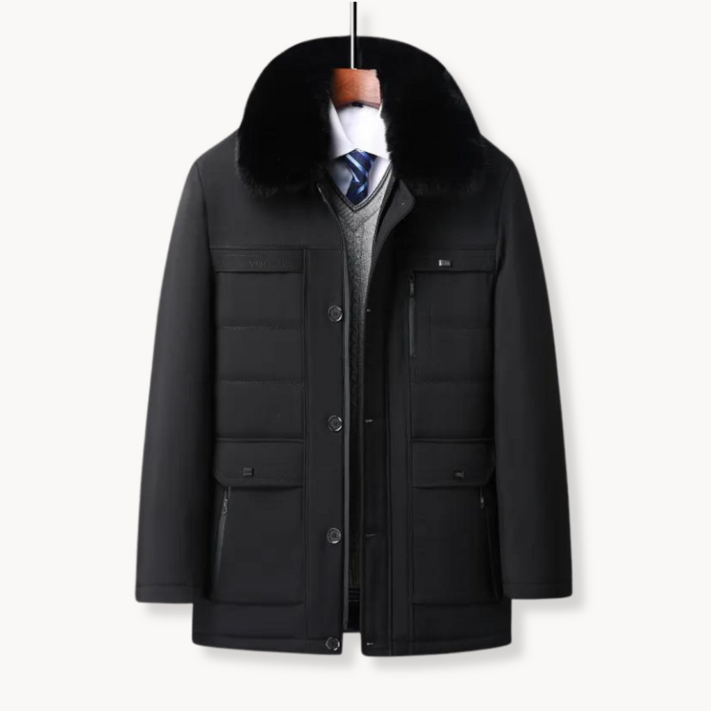Men's Fur-Collar Coat | Chic