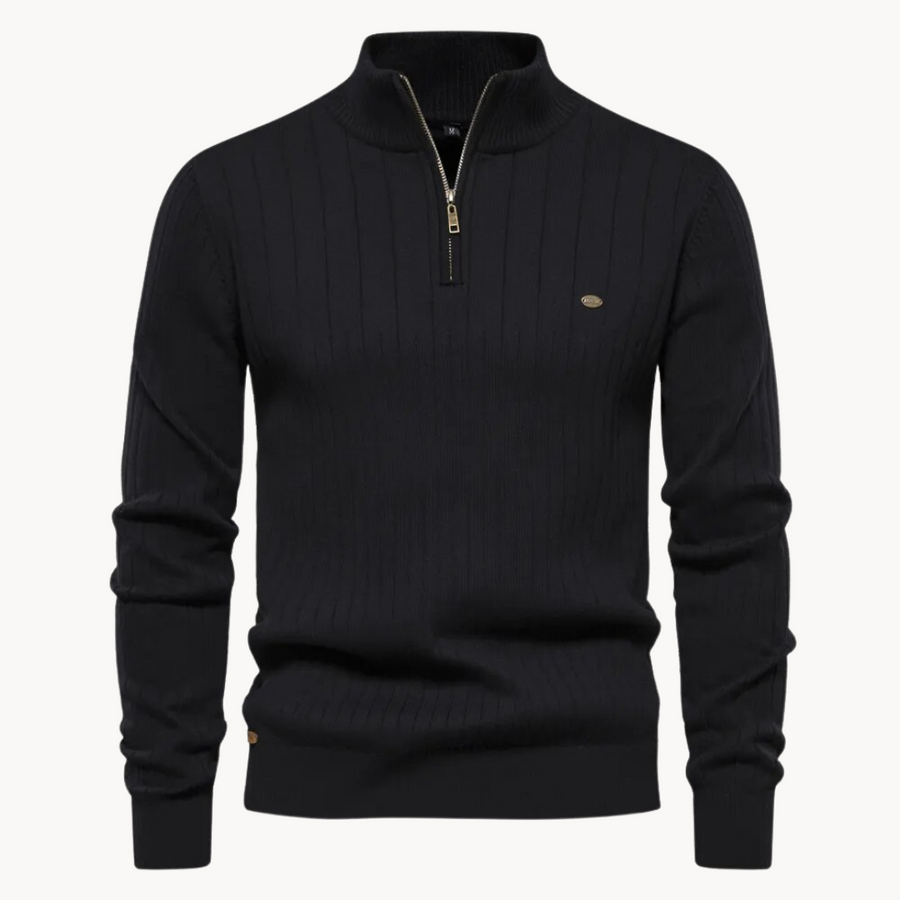Men's Striped Quarter-Zip Jumper | Ry
