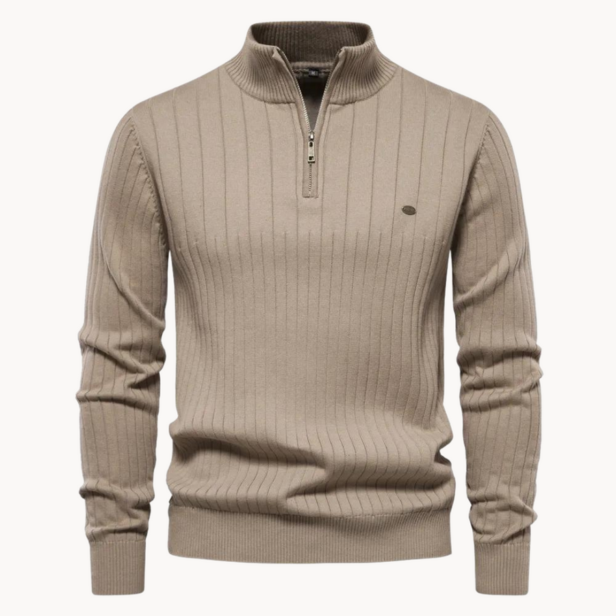 Men's Striped Quarter-Zip Jumper | Ry