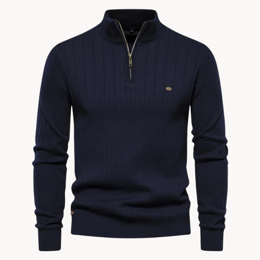 Men's Striped Quarter-Zip Jumper | Ry