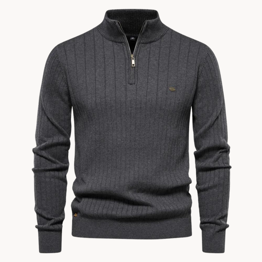 Men's Striped Quarter-Zip Jumper | Ry