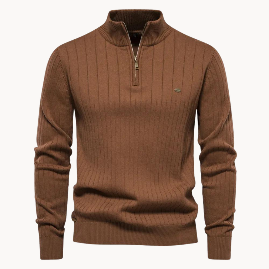 Men's Striped Quarter-Zip Jumper | Ry