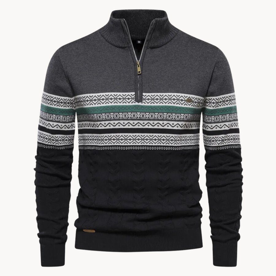 Men's Cable Knit Quarter-Zip Jumper | Soho