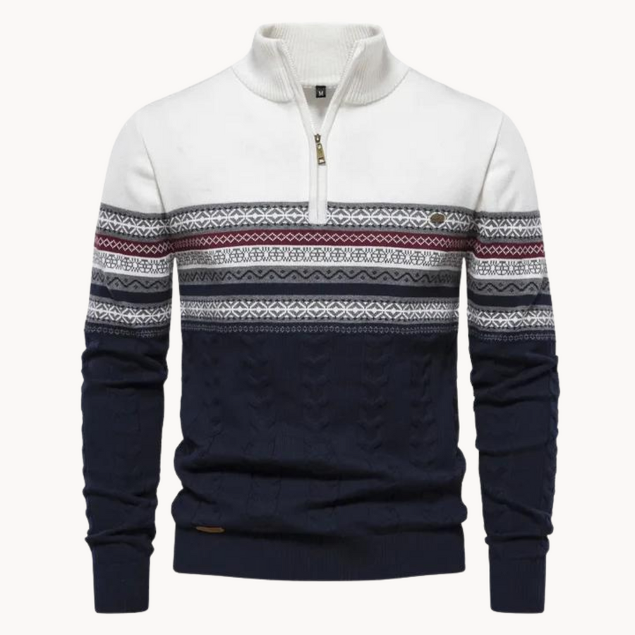 Men's Cable Knit Quarter-Zip Jumper | Soho