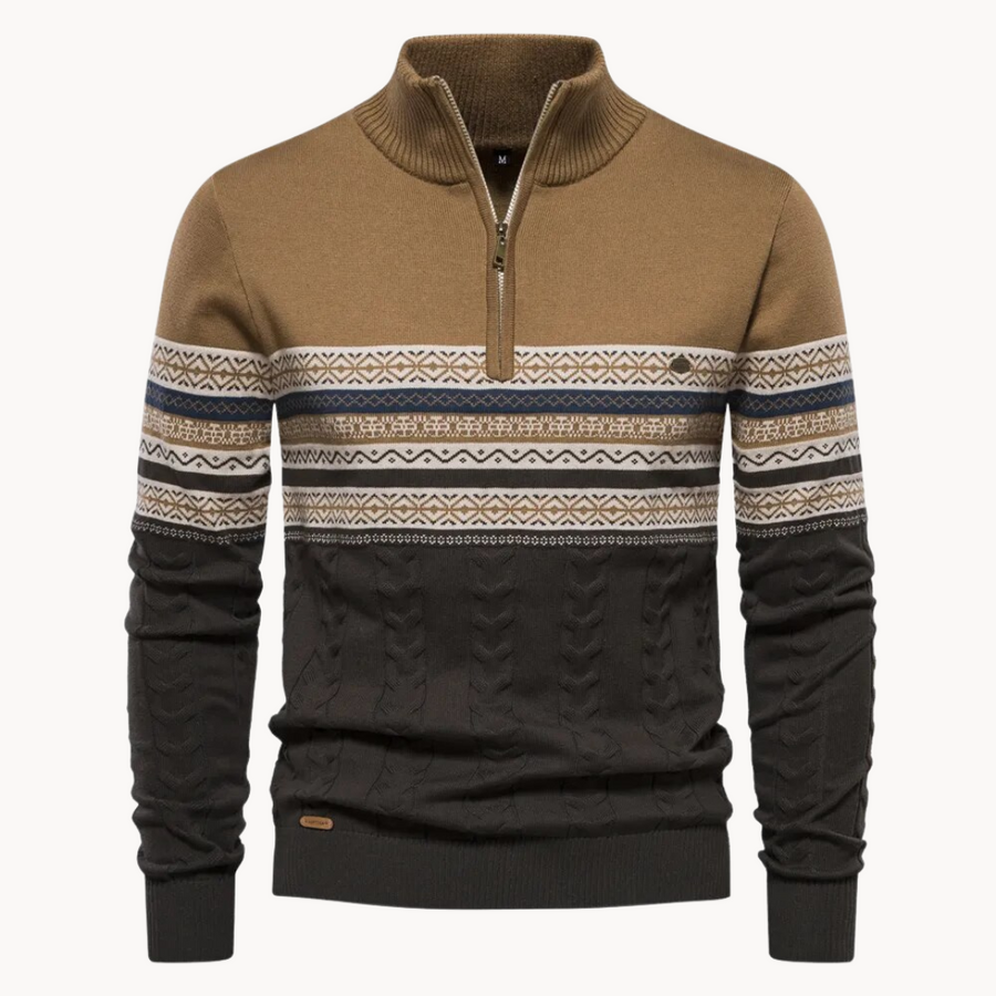 Men's Cable Knit Quarter-Zip Jumper | Soho