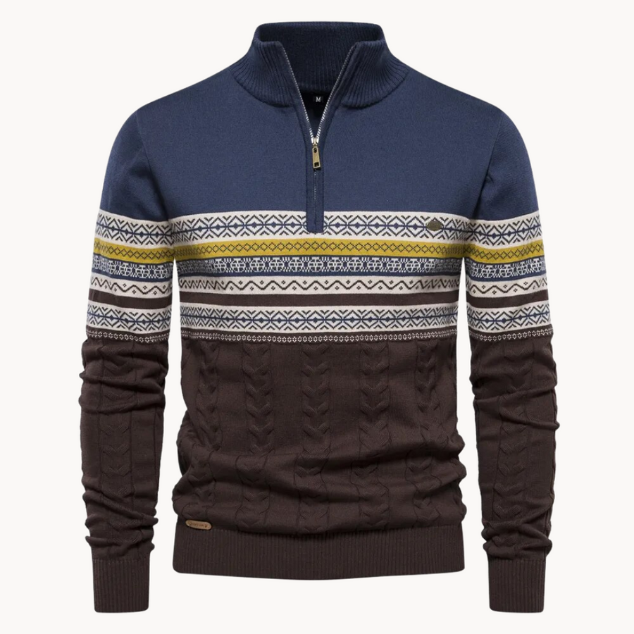 Men's Cable Knit Quarter-Zip Jumper | Soho