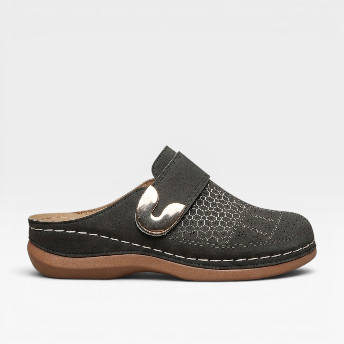 Women's Closed-Toe Faux Leather Mules