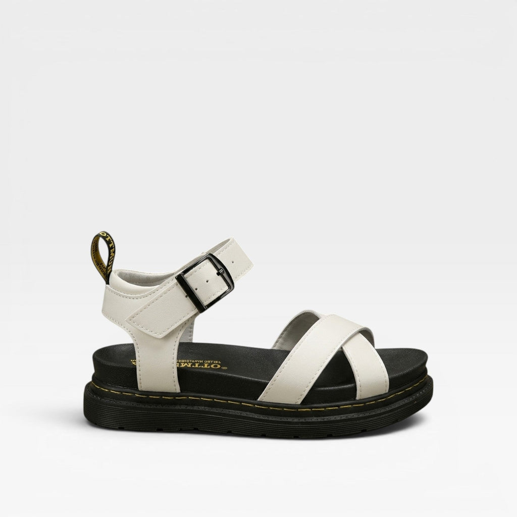 Women's Chunky Wedge Sandals with Crossover Straps