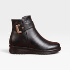 Women's Leather Ankle Boots with Orthopaedic Wedge Sole