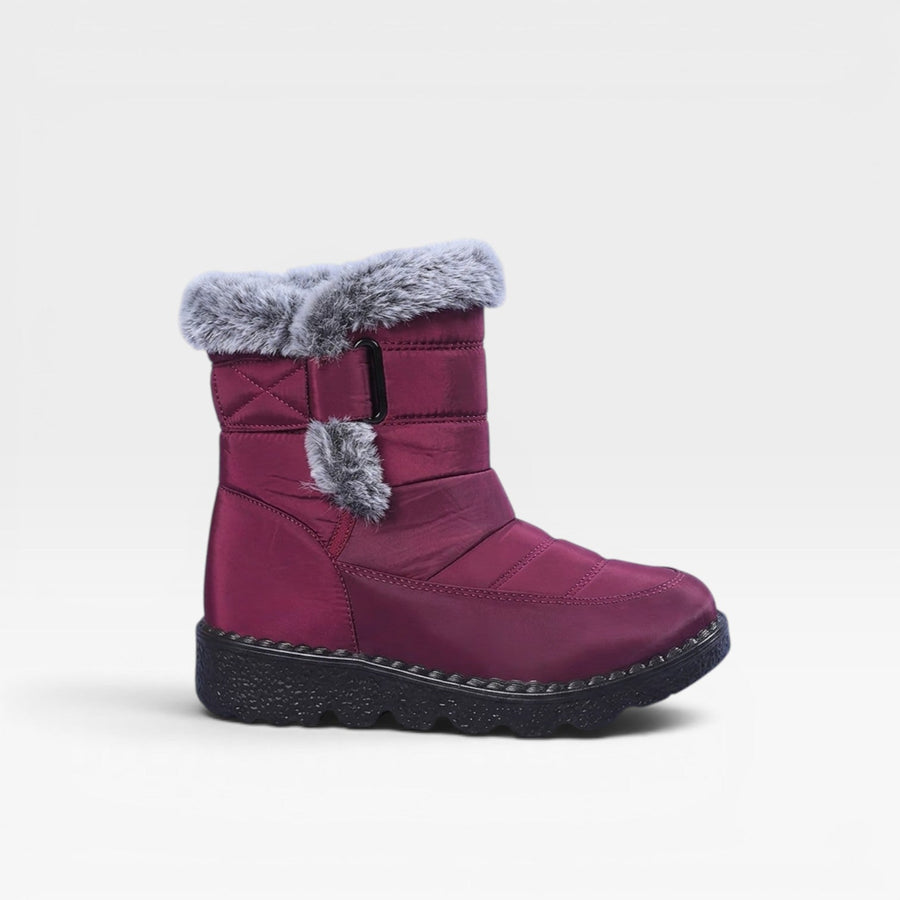 Women's Waterproof Quilted Snow Boots with Faux Fur — view 6