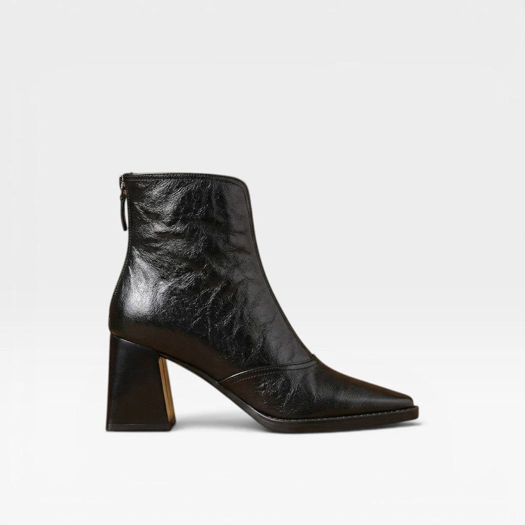 Women's Square Toe Ankle Boots with Chunky Heel