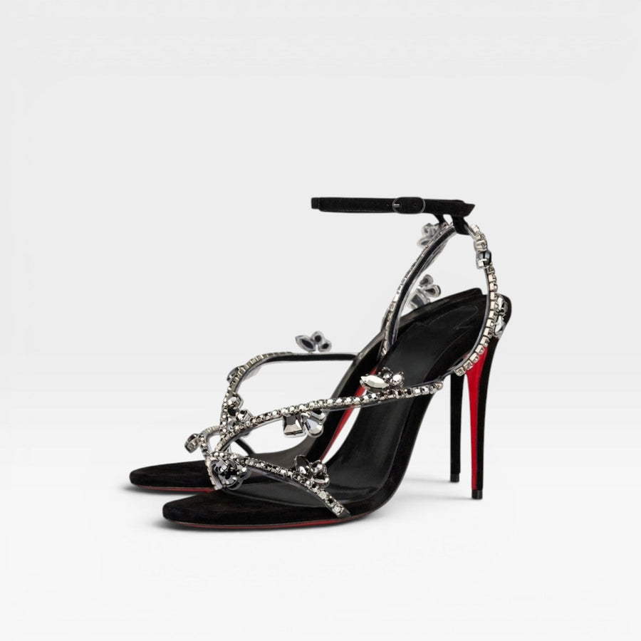 Women's Embellished High Heel Sandals with Ankle Strap — view 6