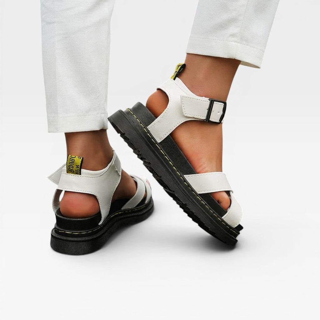 Women's Chunky Wedge Sandals with Crossover Straps — view 3