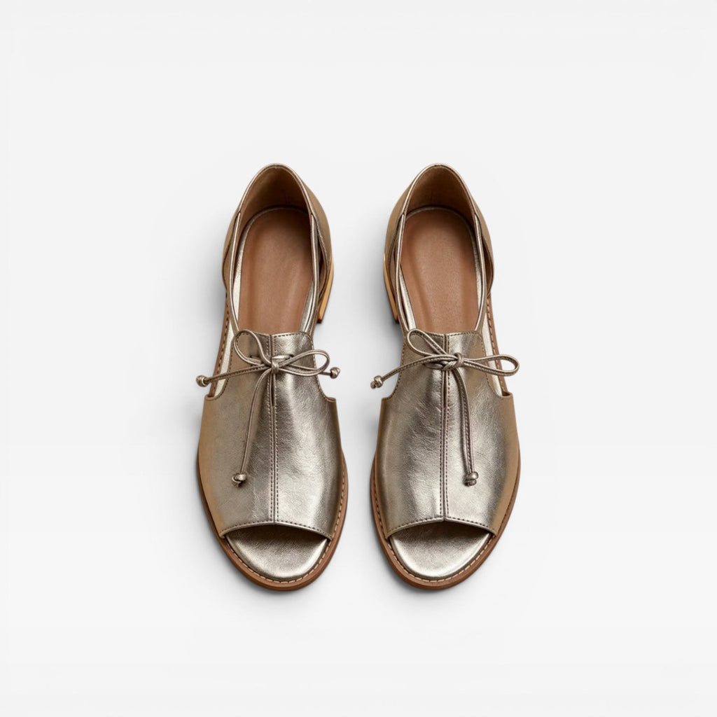 Women's Leather Open-Toe Sandals with Ankle Strap — view 3