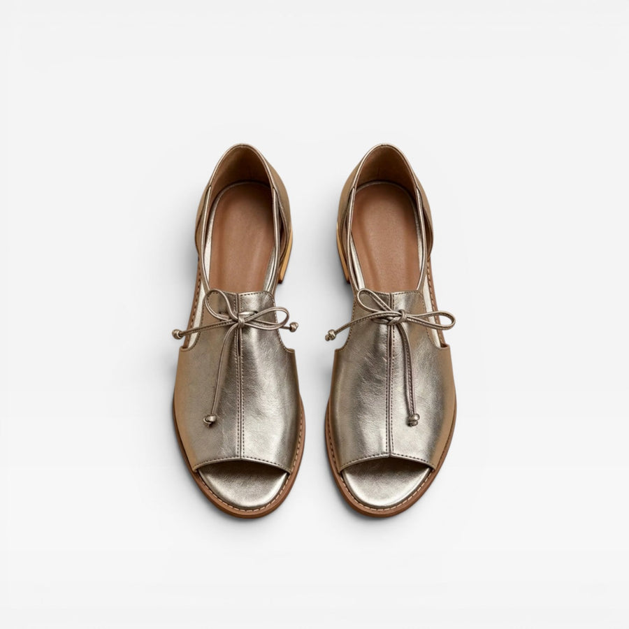Women's Leather Open-Toe Sandals with Ankle Strap — view 3