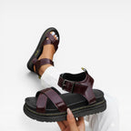 Women's Chunky Wedge Sandals with Crossover Straps — view 10