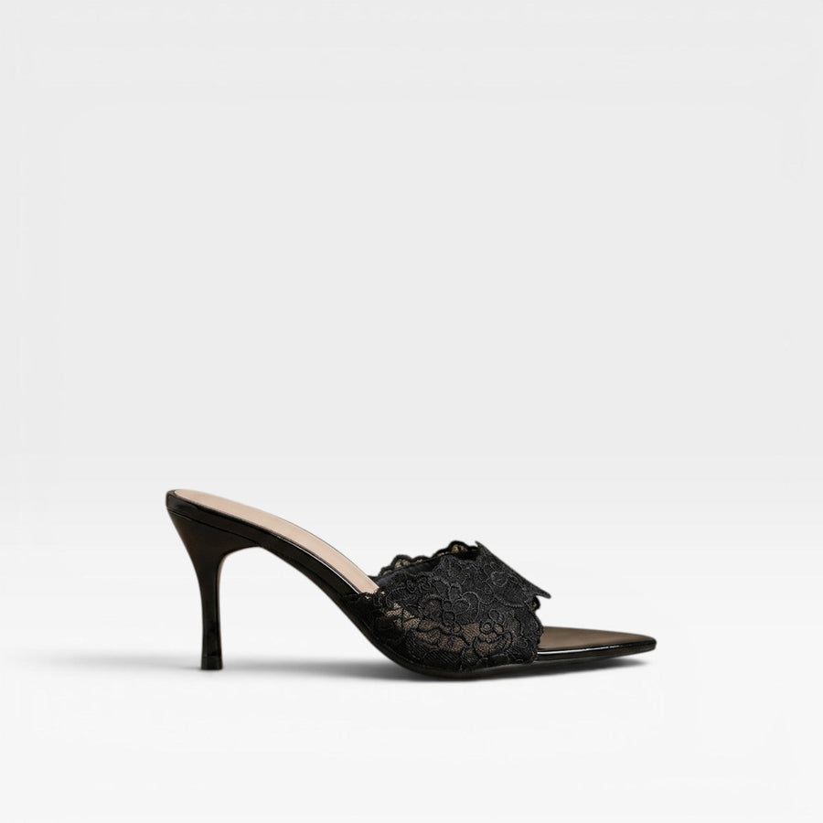 Women's Lace Pointed Toe Stiletto Mules — view 3