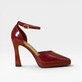 Women's Patent Leather Heels with Ankle Strap