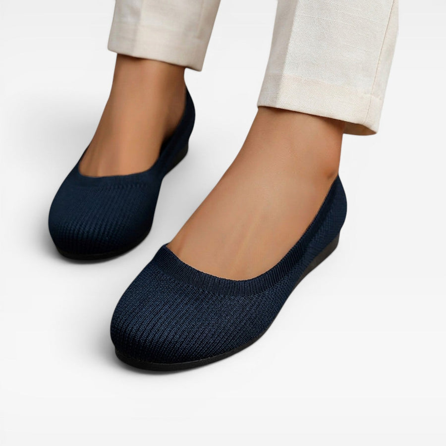 Women's Knitted Ballet Flats with Padded Sole — view 7
