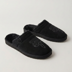 Women's Suede Western Mule Slippers with Faux Fur Lining — view 11