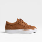 Women's Faux Suede Platform Brogue Trainers