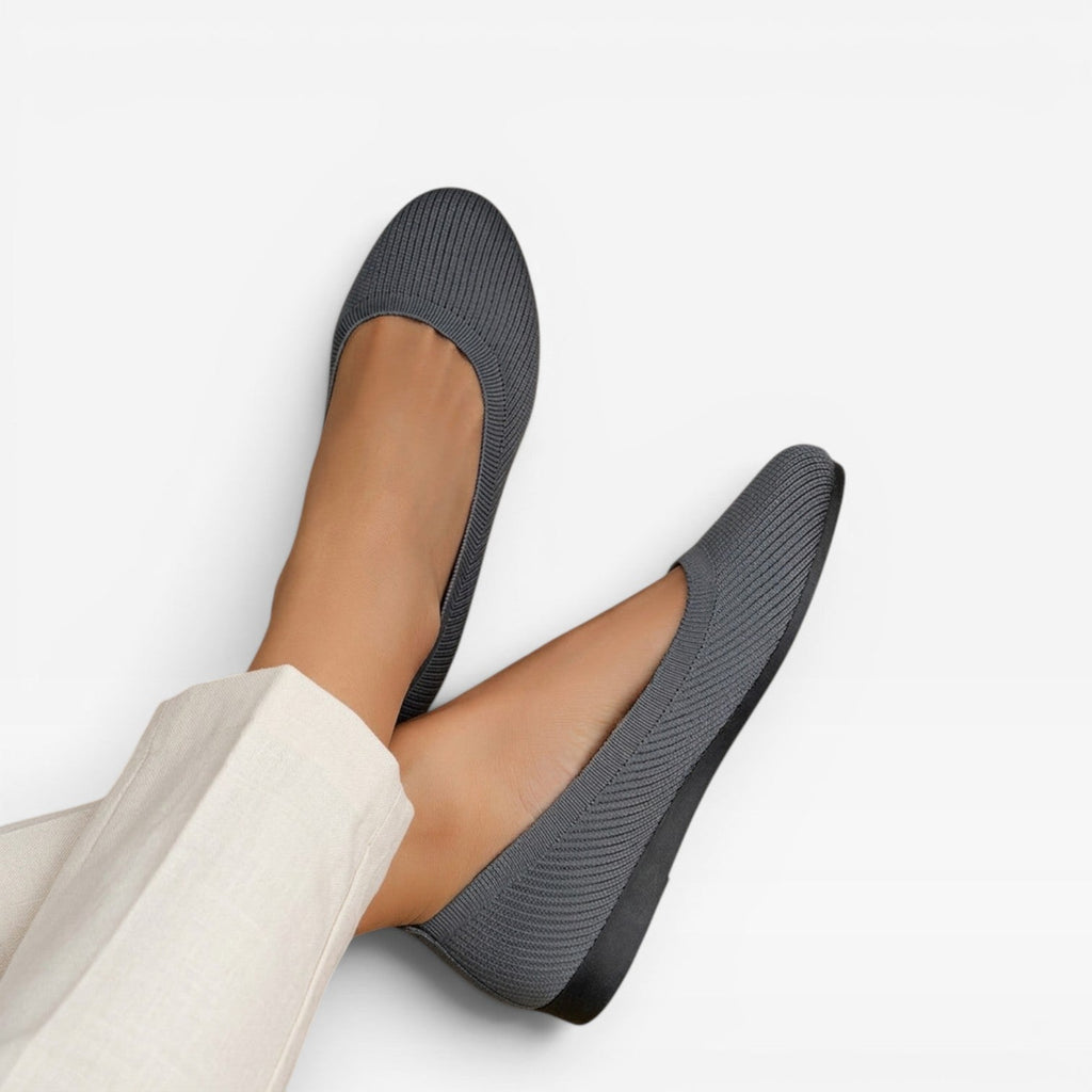 Women's Knitted Ballet Flats with Padded Sole — view 14