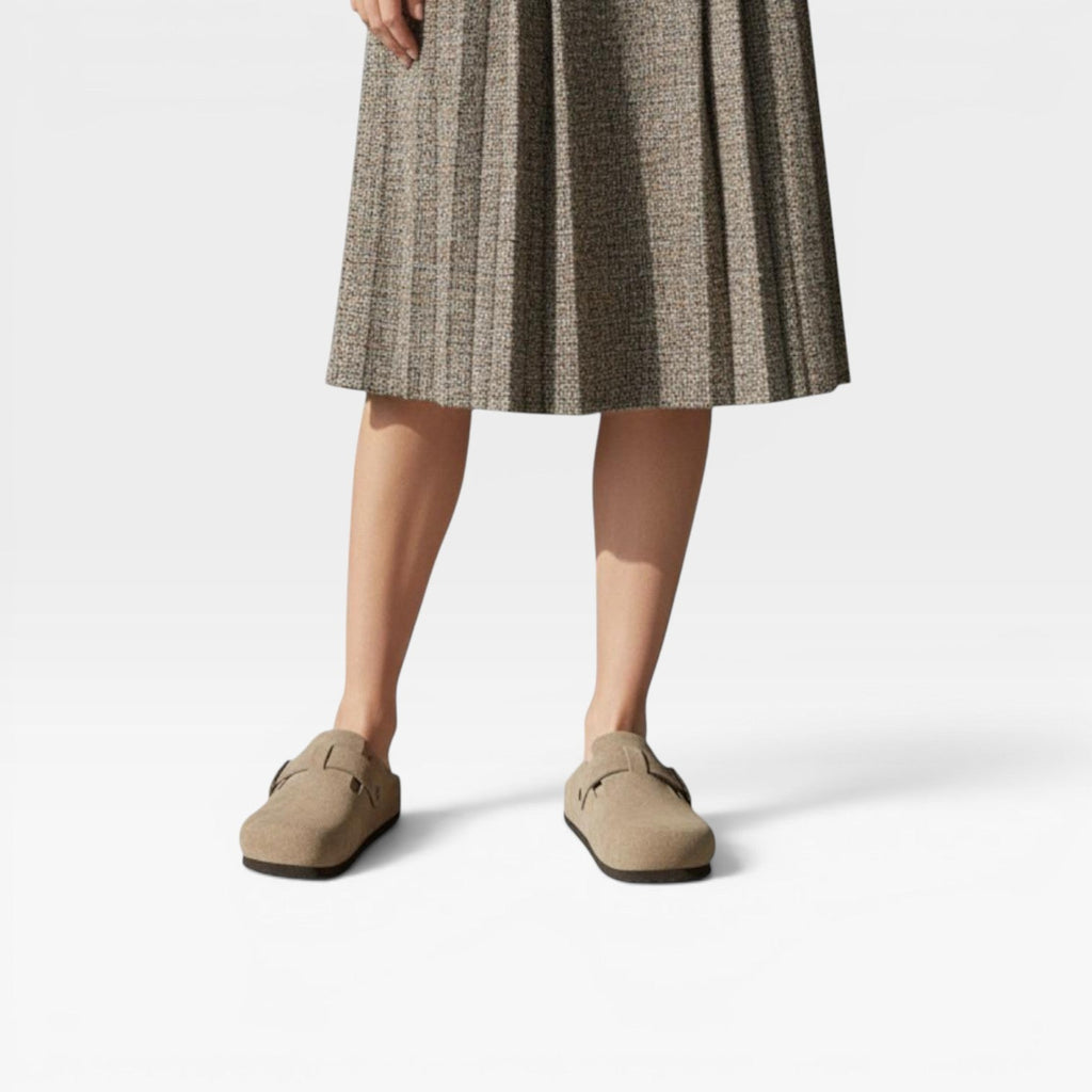 Women's Suede Clogs with Cork Sole — view 8