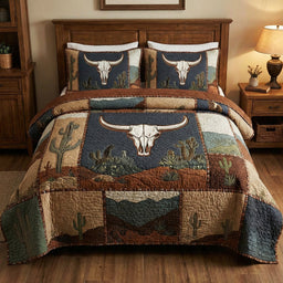 Sagebrush Longhorn Desert 3-Piece Bedding Set