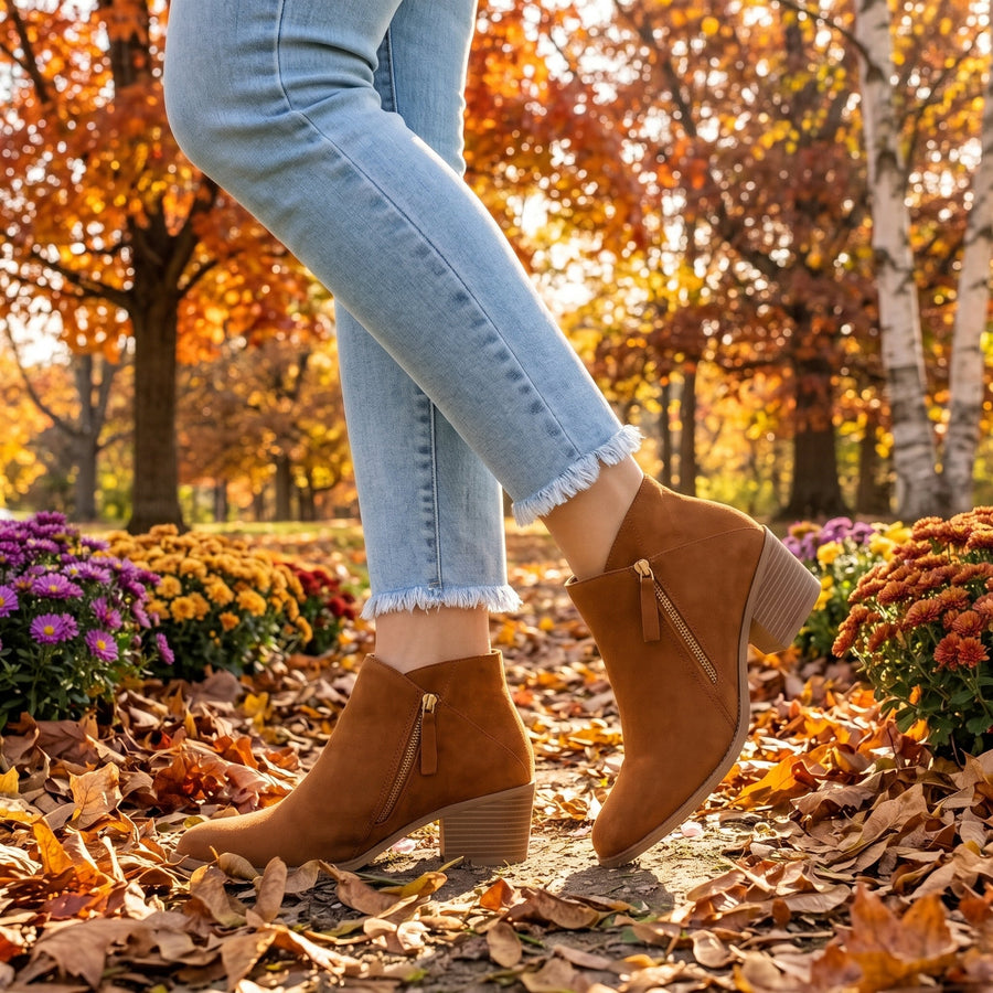 Women's Suede Ankle Boots with Orthopaedic Insole — view 7