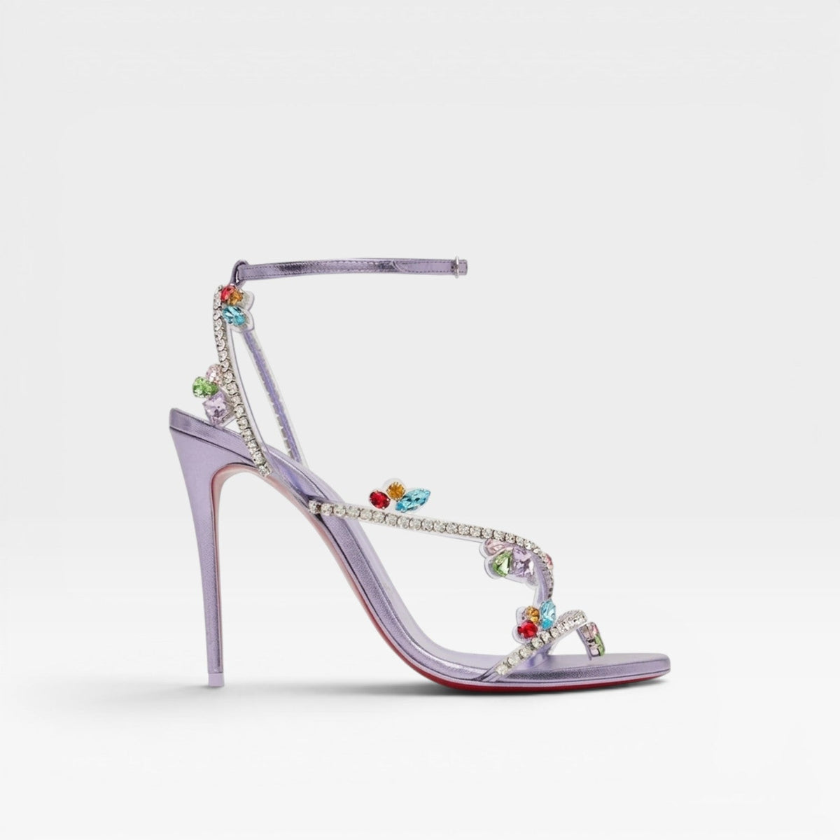 Women's Embellished High Heel Sandals with Ankle Strap