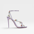 Women's Embellished High Heel Sandals with Ankle Strap